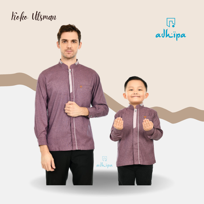 Terbaru Koko Couple Utsman Pria Ayah Dan Anak Warna Ungu Best Seller