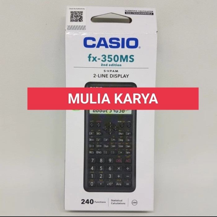 

Terlaris CASIO FX-350 MS ASLI CALCULATOR SCIENTIFIC KALKULATOR SEKOLAH SALE