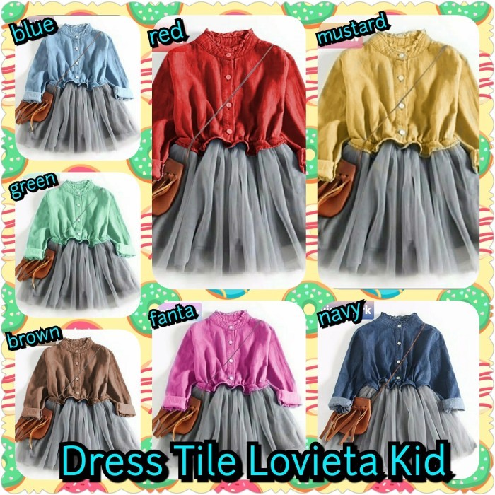 Baju Anak Perempuan Dress Tile Lovieta Kid