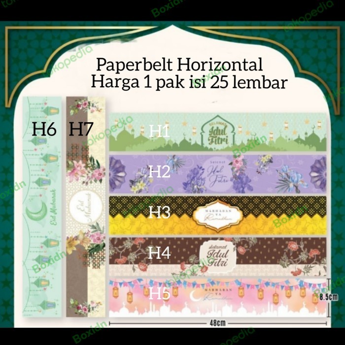 

Terlaris 25pcs Paperbelt Horizontal Lebaran Sleeve Idul Fitri SALE