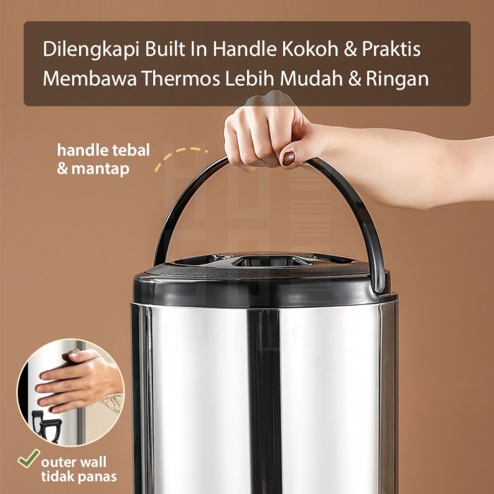 

Hugo Dispenser Termos Air Stainless Steel Dengan Keran Milk Tea Bucket Jumbo 6 8 12 Liter Tahan Air