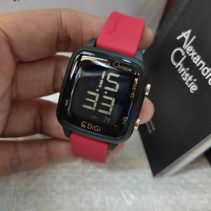 Jam Wanita DIGITAL Alexandre ristie Ac 9369 LH Steel Stain