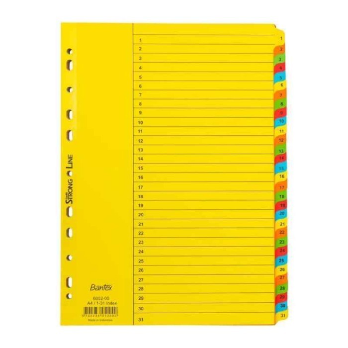 

TERBARU Bantex Divider A4 6052 1-31 BISA GOSEND!