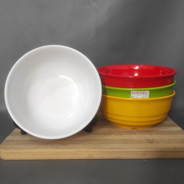 &<&<&<&] Mangkok Dalam Bulat Melamin Putih Warna Ulir 6.3" Donyku MK 1322