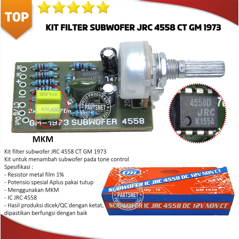 Kit filter subwofer JRC 4558 CT GM 1973