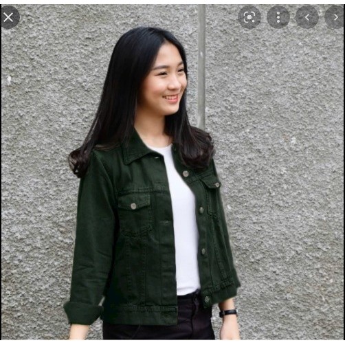 Jaket Jeans Hijau Natalie