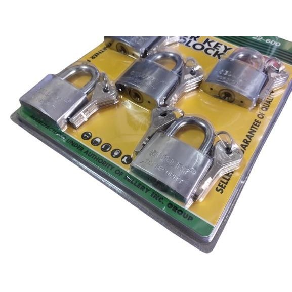 GEMBOK MASTER KEY SET SELLERY 50MM ISI 5 | KUNCI KONTRAKAN RUMAH TOKO