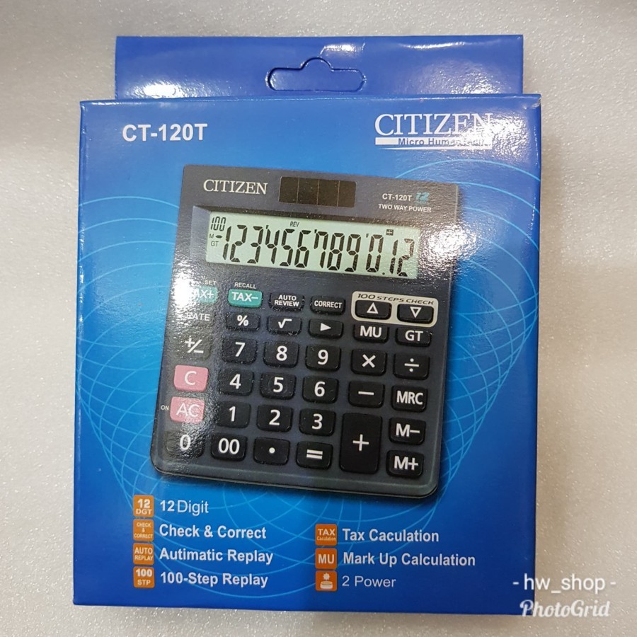 

HJK Kalkulator Citizen CT 120 T . Kalkularor 12 Digit . Calculator murah