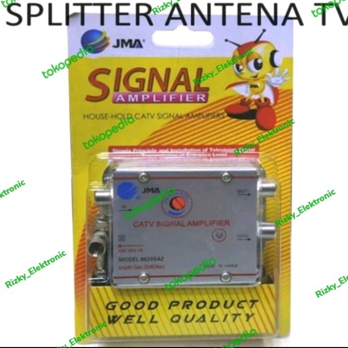 BOOSTER ANTENA TV PENGUAT SINYAL TV 2 WAY 2WAY SPLITTER TV