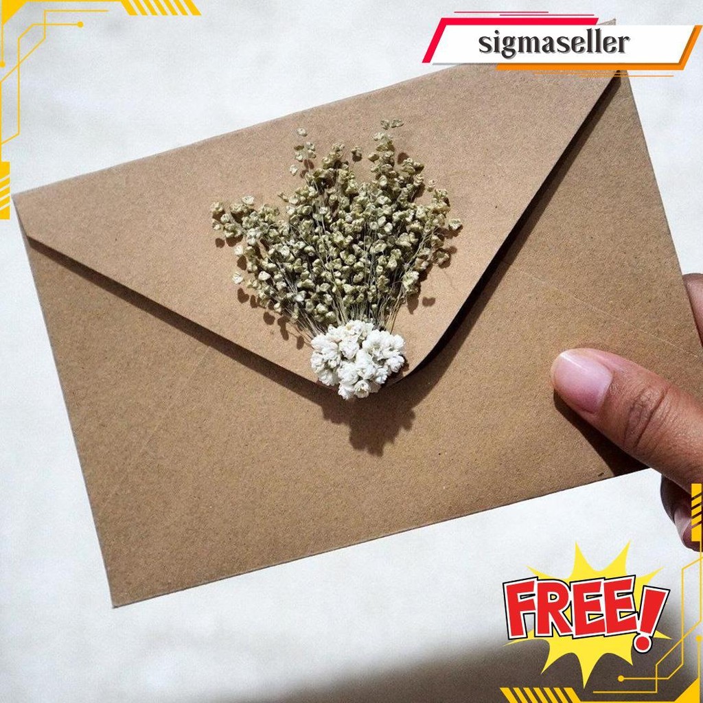 

Amplop Gift Rustic Dried Flower A6 11X16 Cm / Amplop Rustik Vintage / Amplop Kado Lebaran Seal Bunga Kering Asli Cod