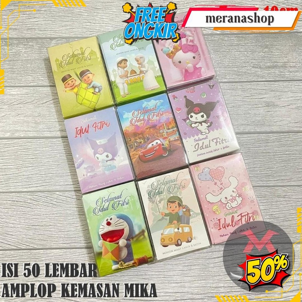 

[50 Lembar] Amplop Lebaran Kemasan Mika Isi 50 Lembar Amplop Idul Fitri Thr Lucu Gift Eid Mubarak Motif Banyak Islamic Dan Kartun Lucu 2025 Hari Raya Bisa Cod
