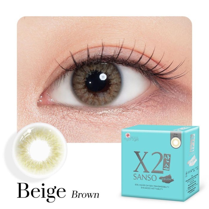 Softlens Minus Warna Cokelat New X2 Sanso Color Beige Brown