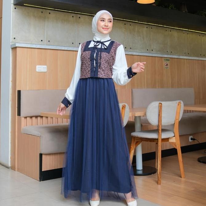 Prqueenfashion - Maja Maxi Dress Wanita Remaja Dewasa Simple Brukat Tile - Dress Brokat Elegan Mewah