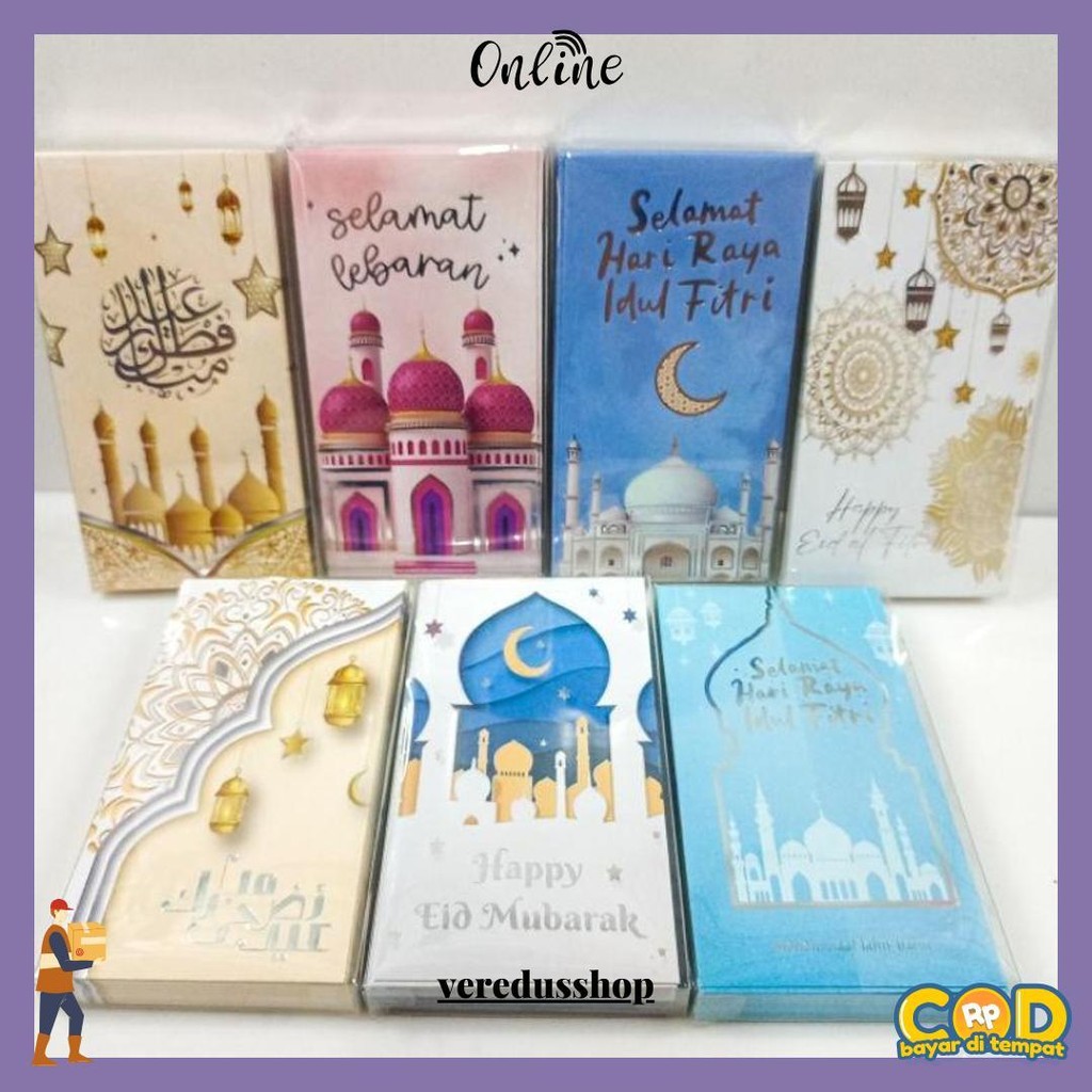 

25Pcs Amplop Besar Lebaran Amplop Idul Fitri Angpao Lebaran Motif Islami Termurah Banget