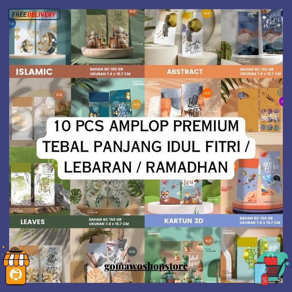 

[10Pcs] Kertas Amplop Angpao Lebaran 2025 Premium Tebal Panjang Profesional Idul Fitri Aesthetic Ramadham Siap Kirim