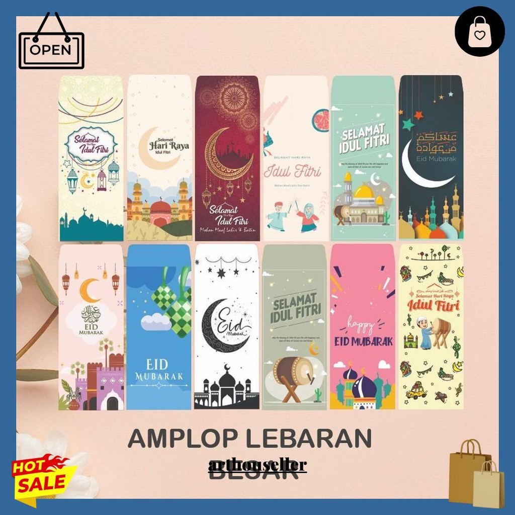 

(10 Pcs) Amplop Lebaran/Eid Mubarak/Ramadan Kareem/Idul Fitri/Amplop Unik/Amplop Lebaran Angpao Terlaris