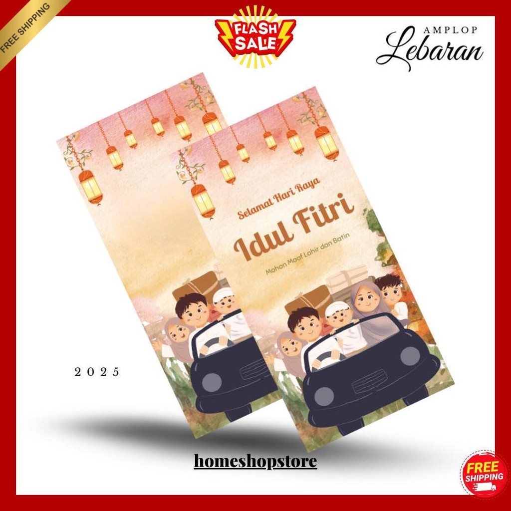 

Amplop Lebaran Panjang Premium Isi 50 Angpau Desain Tema Mudik Aesthetic Idul Fitri 2025 Siap Kirim
