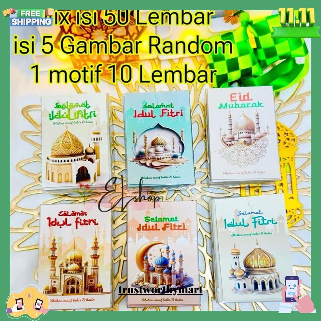 

Amplop Lebaran Idul Fitri Isi 50 Lembar Amplop Karakter Lucu Kartun Islami Eid Mubarak Gratis Ongkir