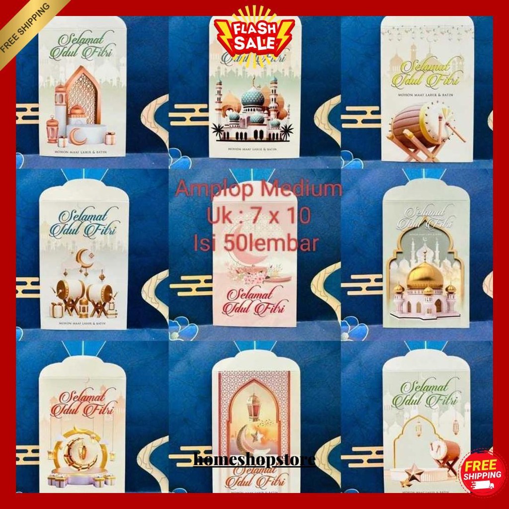 

Amplop Lebaran Hari Raya / Amplop Idul Fitri Mika Isi 50 Lembar Cod