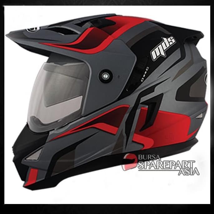 Helm MDS Super Pro Motif Black Red Grey Full Face Cross Superpro #2