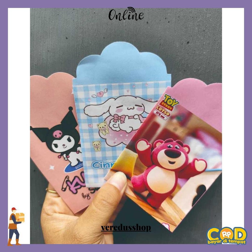 

50 Pcs Amplop Lebaran 2025 Siap Pakai Motif Labubu Dan Sanrio Terlaris
