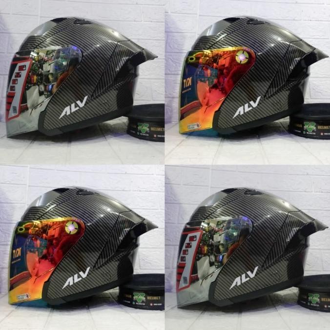 HELM ALV ULTRON CARBON BLACK PAKET GANTENG