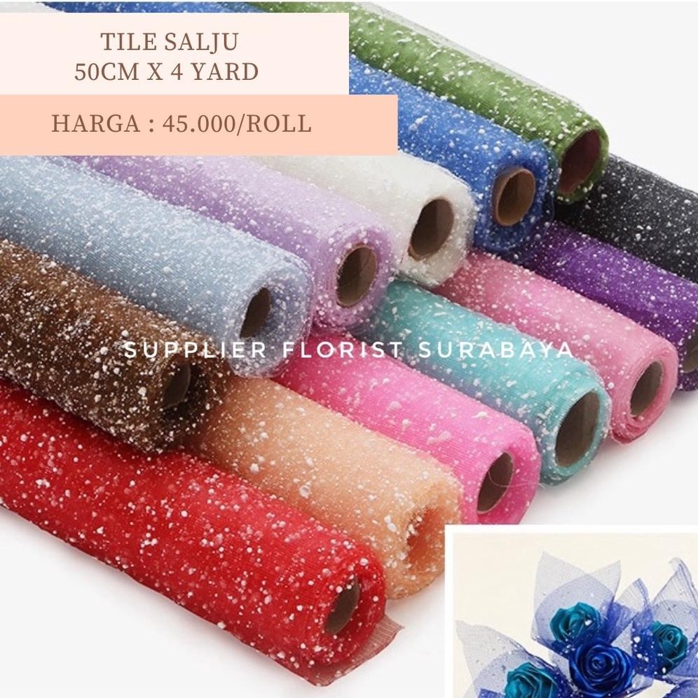 

TERLARIS [1 ROLL 4 YARD] TILE SALJU WRAPING WRAPPING BUNGA KAIN KOREA STYLE MESH ROLL KAIN PEMBUNGKUS BUNGA TILLE TULE TULLE SALJU ta-70