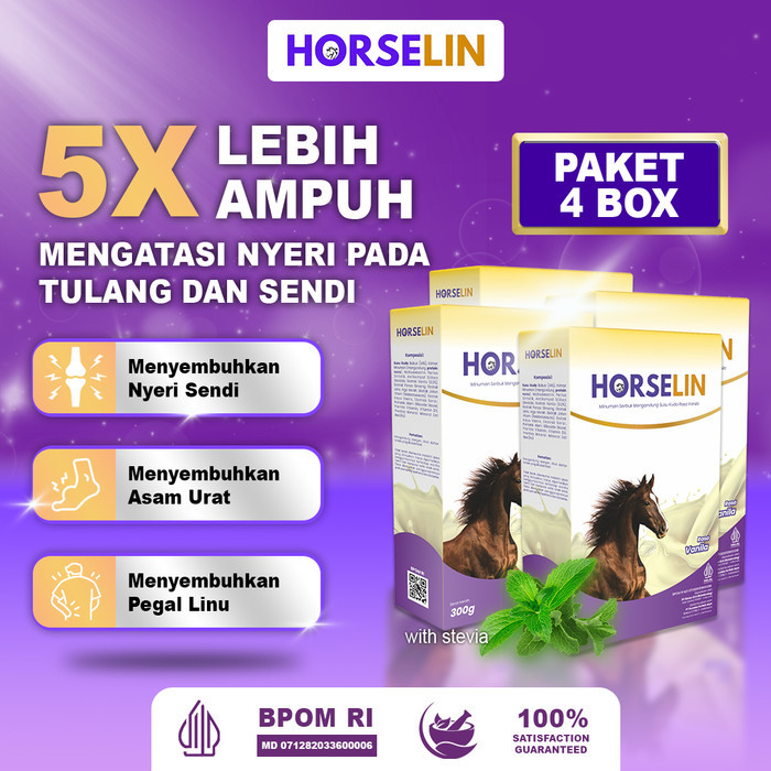 

Horselin Susu Kuda Premium 4 Box Cegah Pengapuran Tulang, Nyeri Sendi Dan Rematik