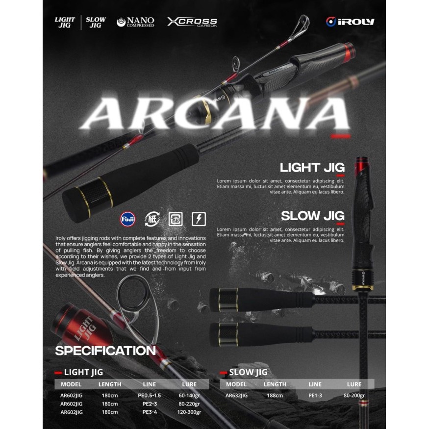 Pancing Set Rod Spinning Iroly Arcana Slow Jigging