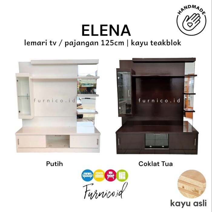 Rak Tv / Buffet Tv / Partisi / Rak Kayu Asli Teakblok Kaca Duco