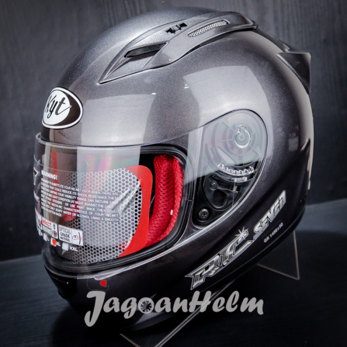 Kyt Helm Rc Seven Solid Black Gun Metal Rcseven Fullface Rc7