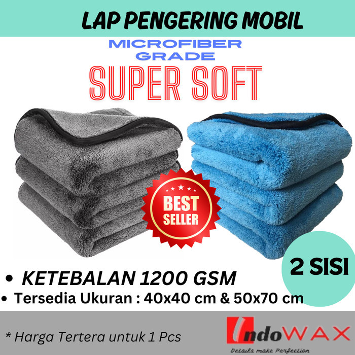 Lap Microfiber Pengering Mobil Kain Microfiber TEBAL 1200 GSM Drying Towel