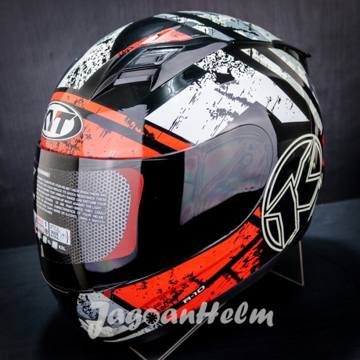 Kyt Helm R10 #3 Red Black White R-10 Full Face