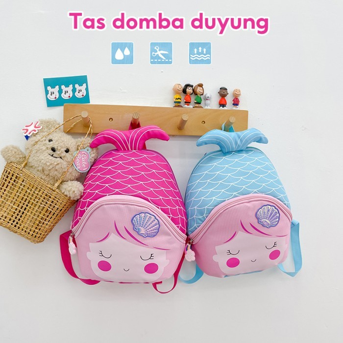 TAS ANAK PUNGGUNG BELAKANG PUTRI DUYUNG MERMAID KERANG CANTIK
