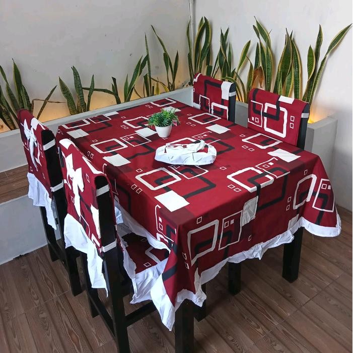 Cover Sandaran Kursi 4 Taplakn Meja Makan Terbaru Bisa Dicuci