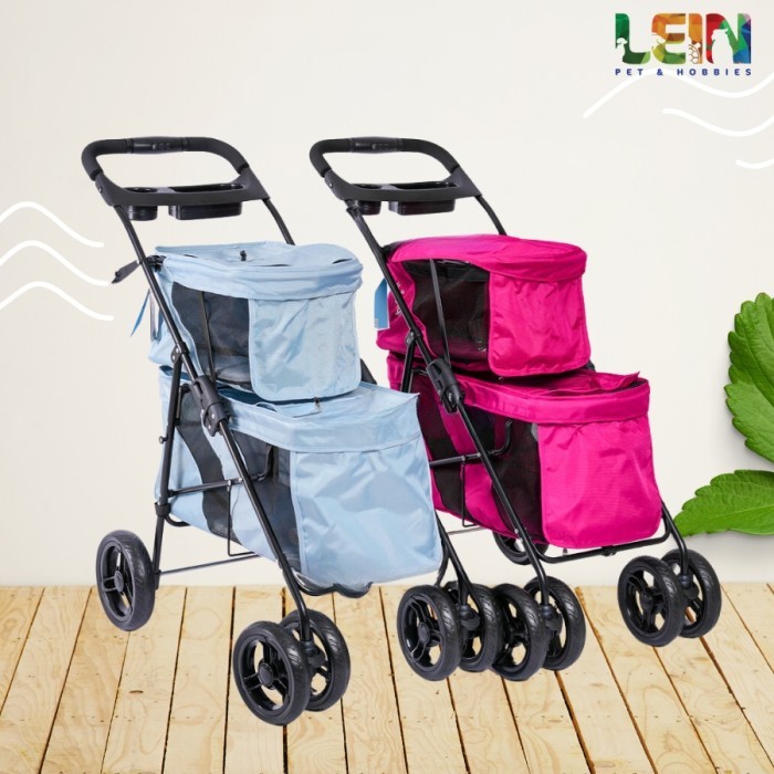 Ibiyaya Double Decker Pet Bus Pet Stroller