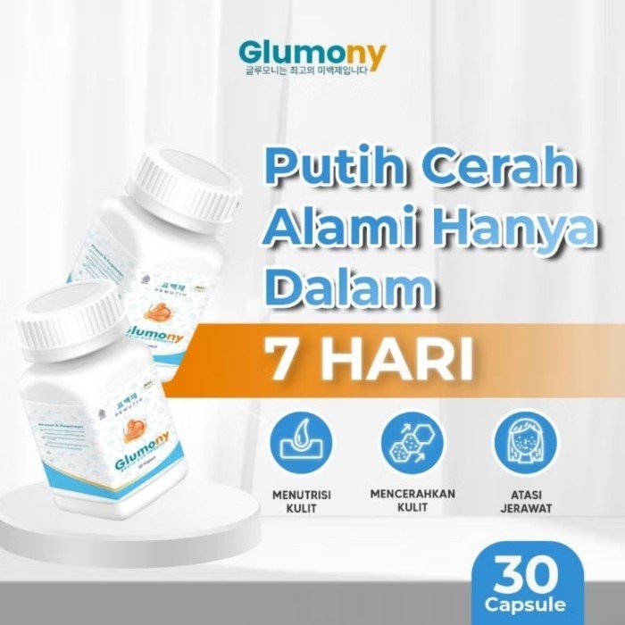 TERLARIS Glumony Korea Supplemen Pemutih Badan isi 30 Kapsul HALAL BPOM