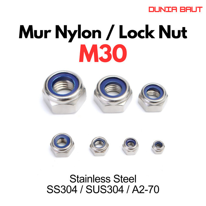 Mur Nylon M30 / Lock Nut M30 Stainless SS304