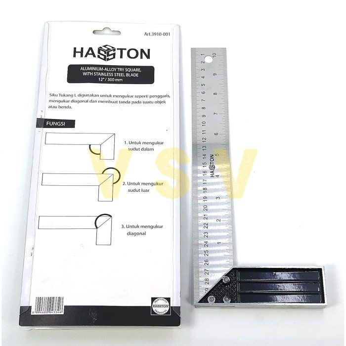 Hasston PROHEX Siku tukang 12" / Carpenter square / Penggaris siku