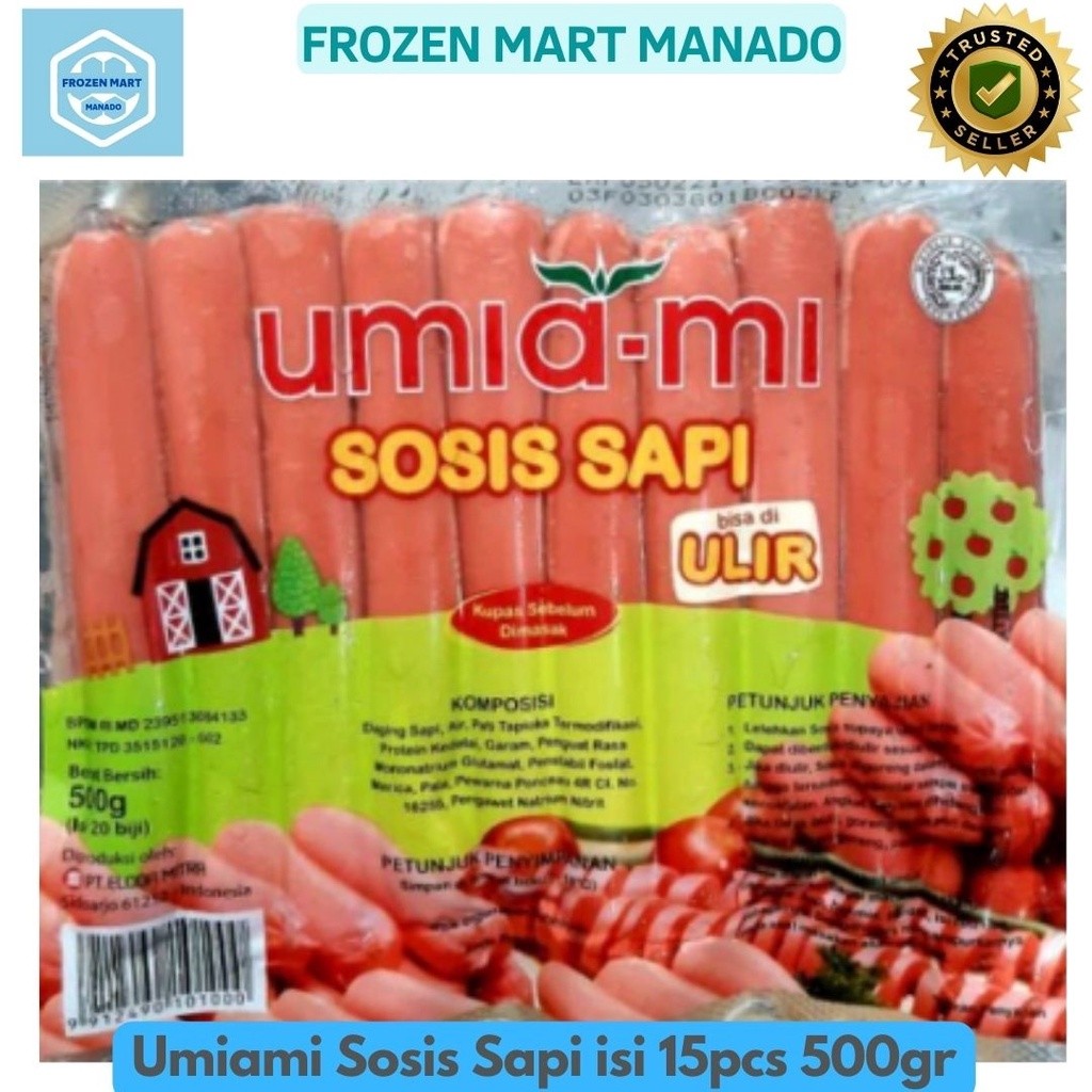 

Umiami Sosis Sapi isi 15pcs 500gr - Frozen Mart Manado (Frozen Food Manado)