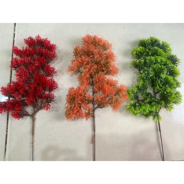Terbaru Daun Artificial Cemara Bonsai Spray / Daun Pinus Artificial/Plastik Promo