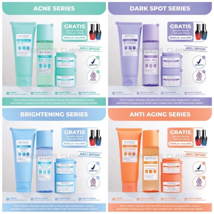 TERLARIS BENING'S PROMO SPECIAL PAKETAN DASAR FREE SERUM BENINGS CLINIC MURAH
