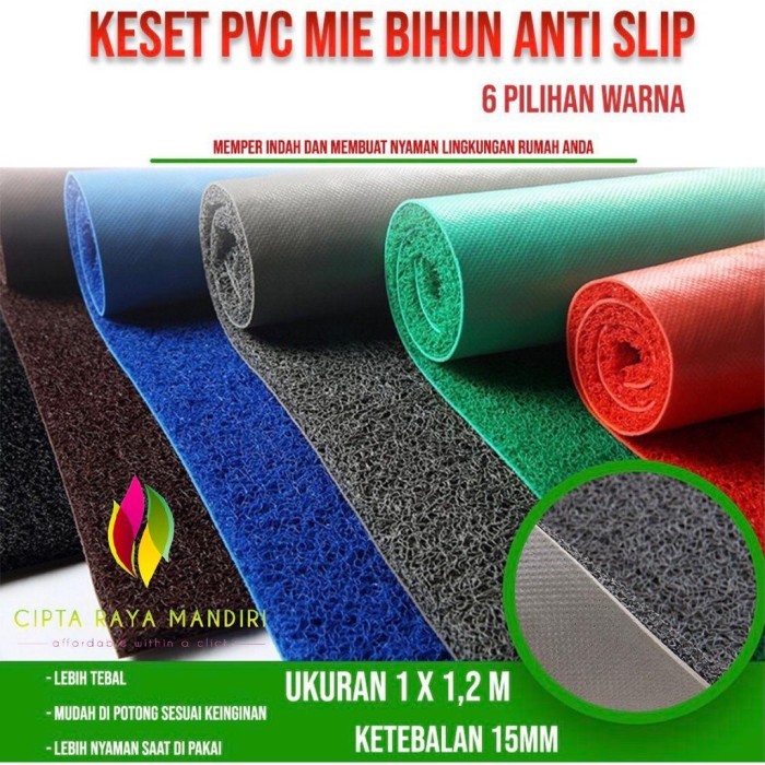 

TERLARIS KESET KARPET KARET PVC MIE TEBAL/ KESET RUMAH BIHUN TEBAL 15MM SIZE 100X120 MURAH!!! MURAH