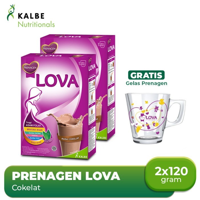 

TERLARIS PRENAGEN LOVA COKELAT 120GR (2PCS) FREE GELAS MURAH!!! MURAH