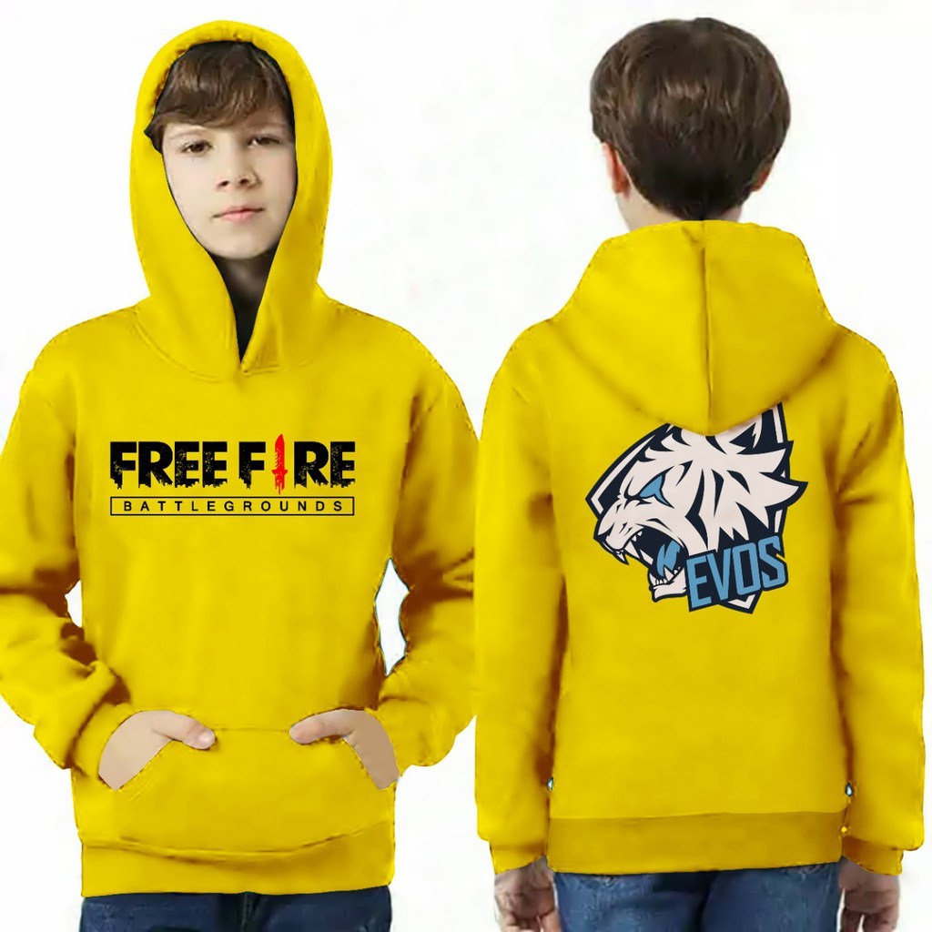 Promo Super Hoodie Ff Evos Anak / Hoodie Anak / Jaket Ff Evos Anak / Jaket Free Fire 6-13 Tahun