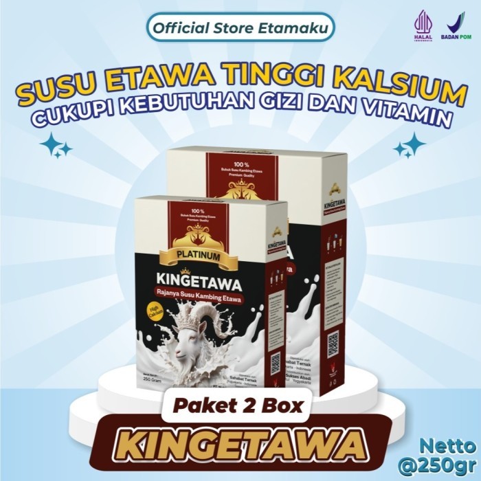 

TERLARIS KINGETAWA PLATINUM SUSU KAMBING ETAWA PREMIUM GRADE A EFEKTIF UNTUK KELUHAN NYERI SENDI,