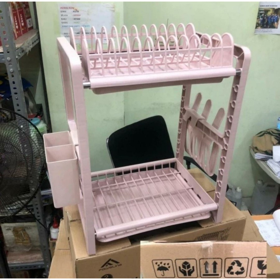 Terbaru Rak Piring Plastik 2 Susun Fawsline / Rak Piring Wastafel