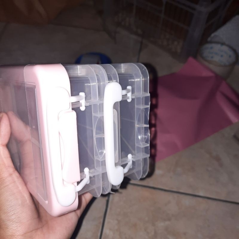 Promo  [Ready Stock] Rak Penyimpan Diy/ Tempat Penyimpanan Photocard/Box Mr Diy Pink Dan Biru