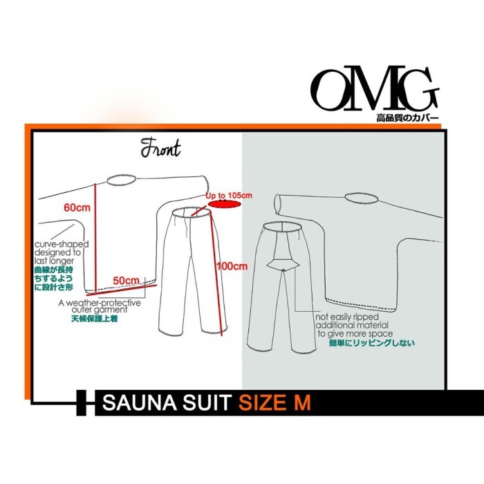 New jaket sauna olahraga OMG setelan baju sauna parasut jaket diet lari