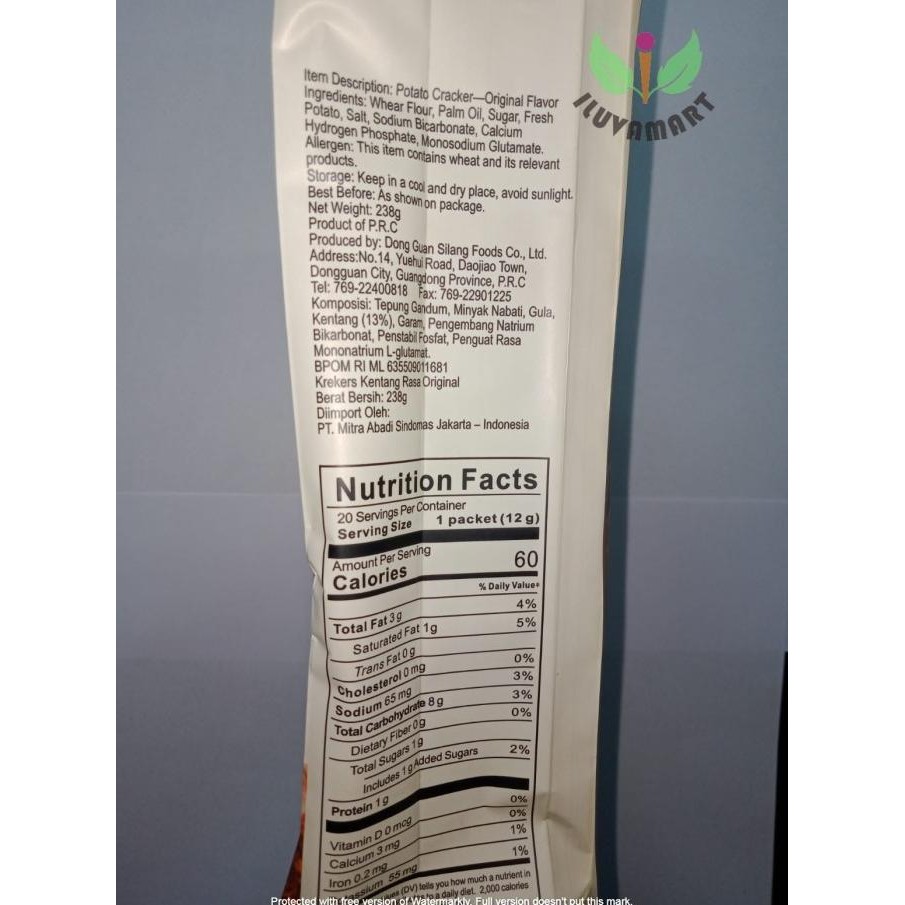 

A Taste Potato Cracker 238Gr Biskuit Kentang Original Potato Original